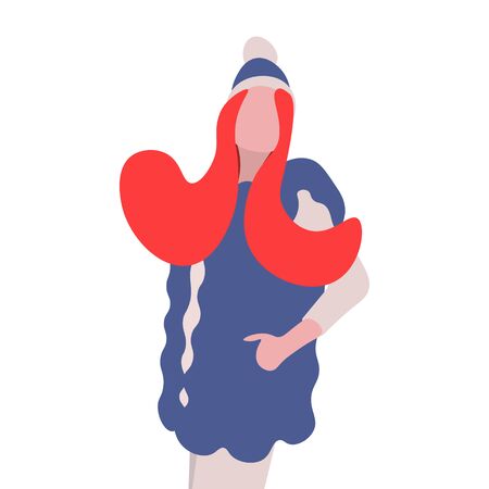 Fashionable woman, models in warm clothes. Young girlsのイラスト素材