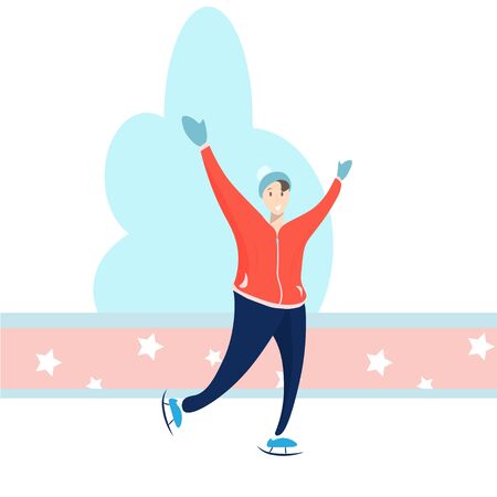 The guy at the rink, winter fun and sports 2のイラスト素材