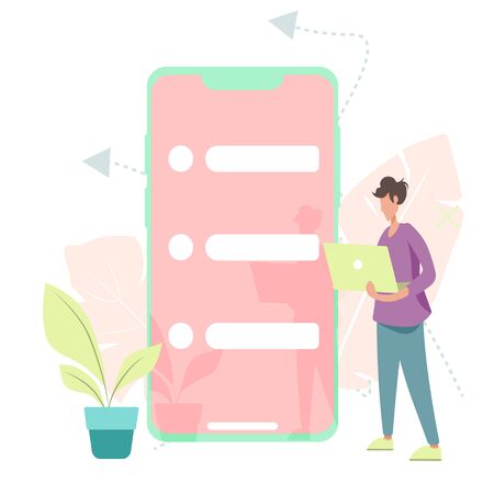 A person plans and draws up a schedule, scheduleのイラスト素材
