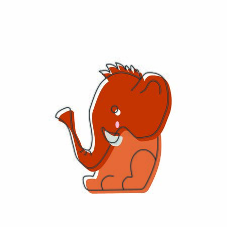 Cute mammoth in vector doodle power. Illustration with animals. Prehistoric animals.のイラスト素材