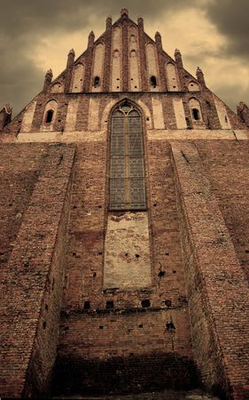 Old gothic church in Chelmno Poland.の写真素材