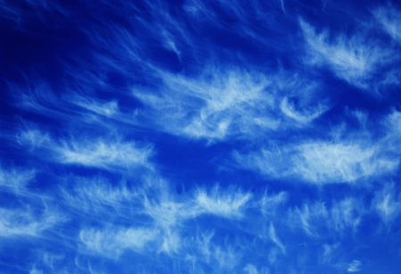 Blue sky and white cloudsの写真素材