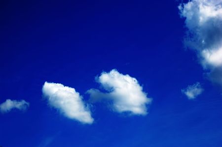 Blue sky and white cloudsの写真素材