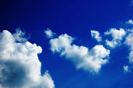 Blue sky and white cloudsの写真素材
