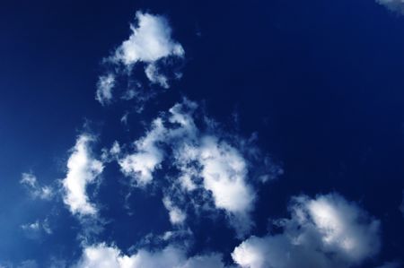 Blue sky and white cloudsの写真素材