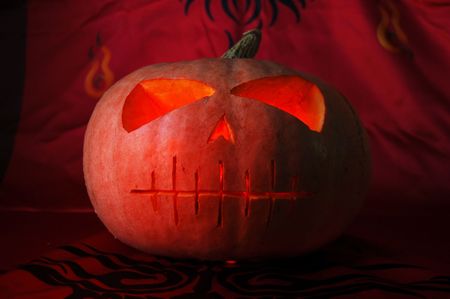 Grunge Halloween pumpkinの写真素材