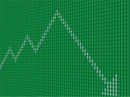 Dollar going down concept. Vector illustrationのイラスト素材