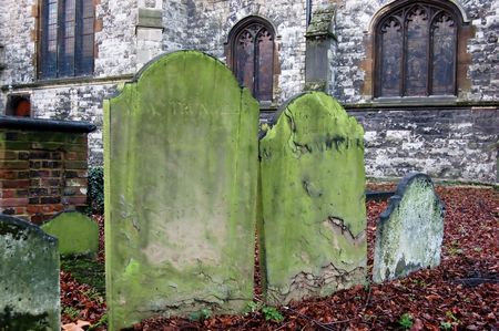 Very old tombs on graveyard near All Saints Church in London.の写真素材