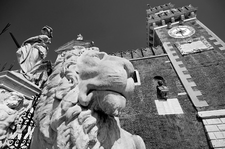 Statue in Venice, near St Mark's Square, Italyの写真素材