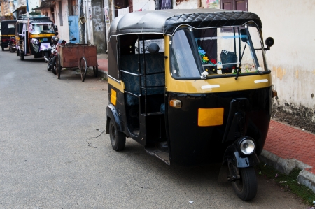Tut-tuk - Auto rickshaw taxi in Kerala, Indiaのeditorial素材