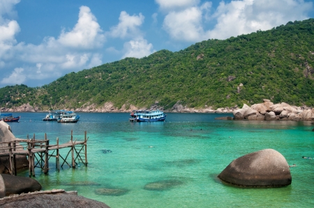 Idylic islands Ko Nang Yuan in Thailandの写真素材