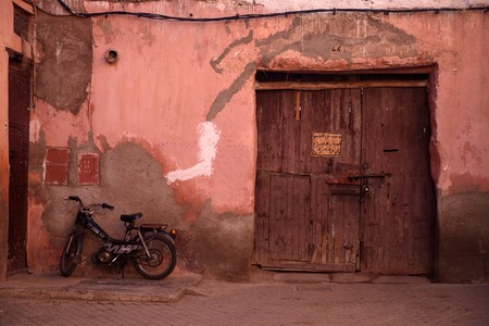 City life in Marrakesh called The Pink City, Moroccoのeditorial素材