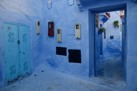 Chefchaouen, the blue city in the Morocco is a popular travel destinationの写真素材