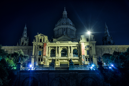 The Museu Nacional d'Art de Catalunya in Barcelona, Spainのeditorial素材