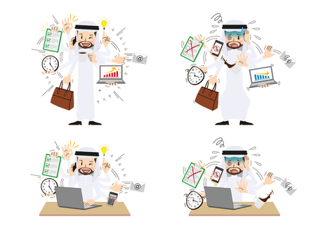 Arabman to do a multi-tasking.のイラスト素材