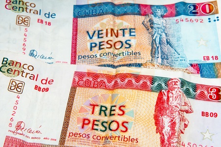 Cuban convertible pesos, is one of two official currencies in Cuba.の写真素材