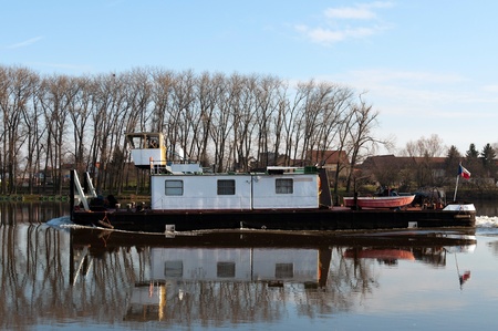 Tugboat on the Labe river in the Czech Republic.