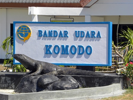KOMODO, FLORES, INDONESIA - 30 JUNE, 2009: The first view of Komodo Labuan Bajo Airport on June 30, 2009. The airport is the gateway to the Komodo National Park, home to the world's largest lizards ("dragons").のeditorial素材