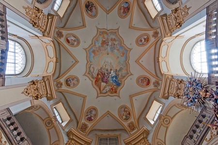 WAMBIERZYCE, POLAND - 11 APRIL, 2011: Picture of the interior of the church at Wambierzyce in Poland...