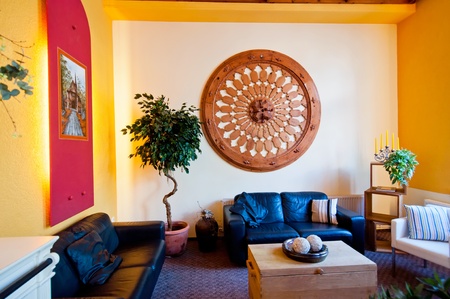 BROUMOV, CZECH REPUBLIC - JULY 16: View of fancy lounge interior in luxury hotel on July 16, 2011 in Broumov, Czech Republic.のeditorial素材