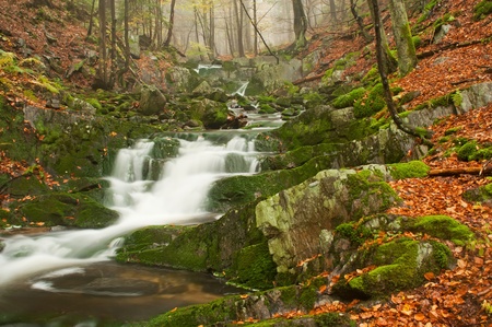 View of beautiful waterfall during the daytime.の写真素材