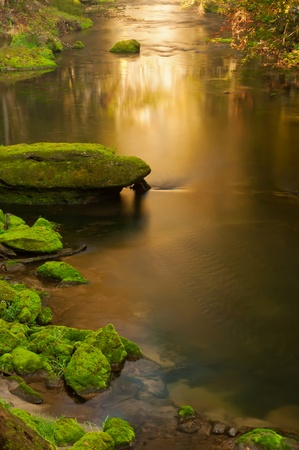 View of a beautiful creek during the sunny day.の写真素材