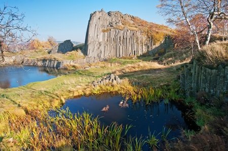 Beautiful autumn scenery with rocks called の写真素材