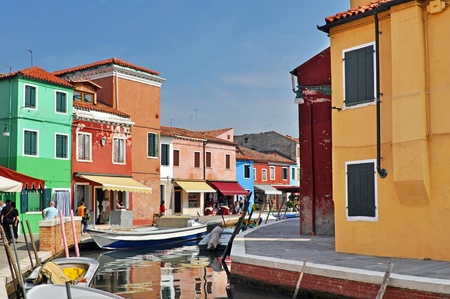 Small colorful island Burano near Venice, Italy.のeditorial素材