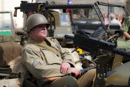 View of an American veteran during the sunny day.の写真素材