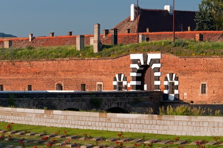 Old fort in Terezin, Czech Republic. In nowadays this is part of memorial monument of the Jewish...