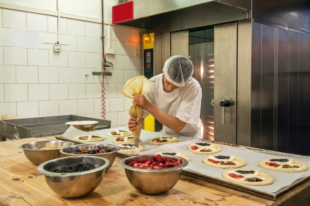Picture of a production process of Czech traditional pies.のeditorial素材