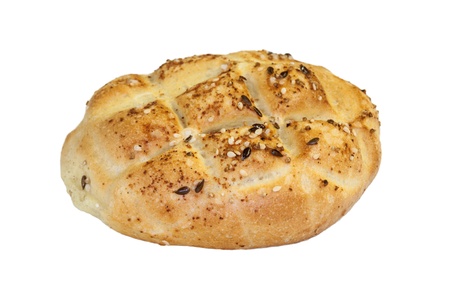 Wholewheat bun isolated on a white background の写真素材