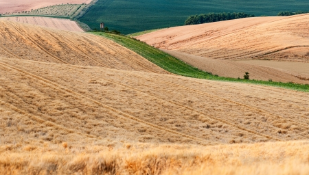 Beautiful European countryside during the sunny day の写真素材