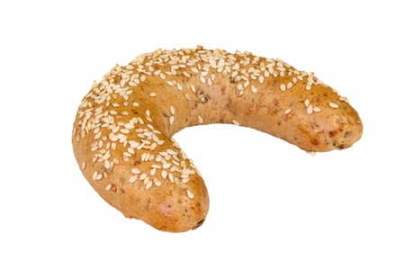 Wholewheat roll isolated on a white background.の写真素材