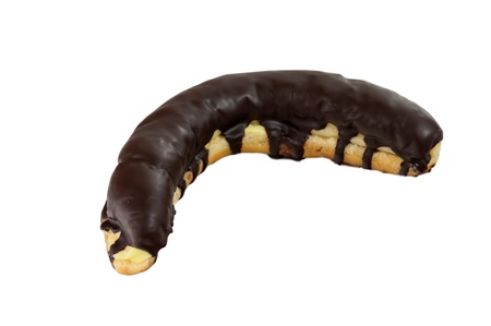 Chocolate roll isolated on a white background.の写真素材