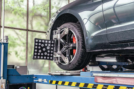 fixing your car at the garage by a mechanicの写真素材