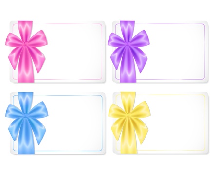 illustration of a set cards with coloured ribbonsのイラスト素材