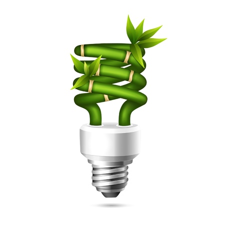 Vector illustration of an ecological energy saving bulbのイラスト素材