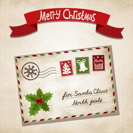 Vector illustration for Christmas letter to Santa Clausのイラスト素材