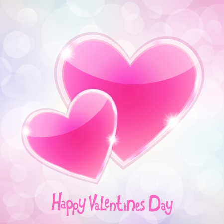 Vector illustration to the day of Valentine with pink heartsのイラスト素材