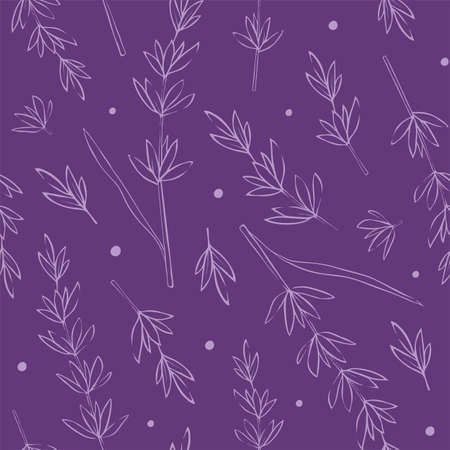 Vector seamless pattern with lavender flowersのイラスト素材