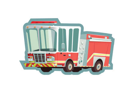 Fire truck isolated on white background