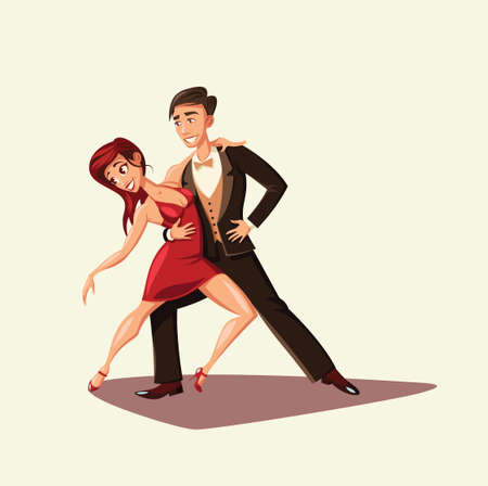 Couple dancing tango vector illustrationのイラスト素材