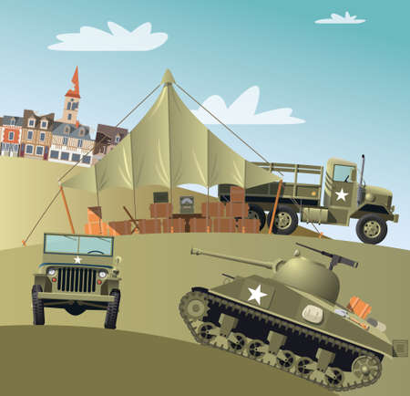 US Army troops in Second World Warのイラスト素材