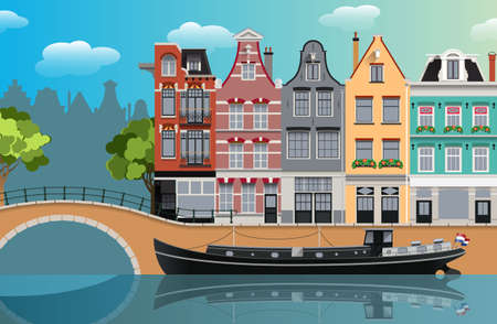 Amsterdam landscapeのイラスト素材