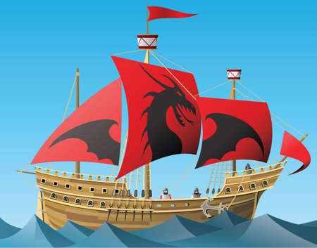 Sailing shipのイラスト素材