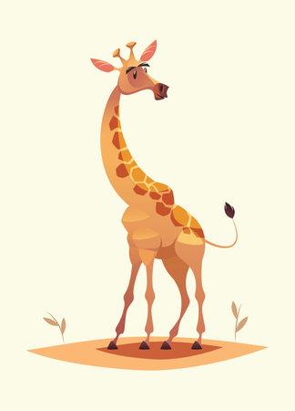 Giraffe character isolated vector illustrationのイラスト素材