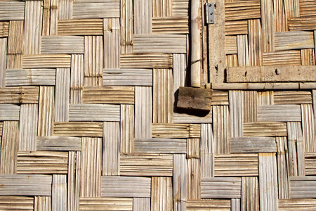 Bamboo texture on house wallの写真素材
