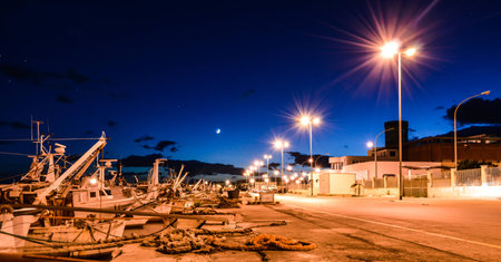 Lights on the harborの写真素材