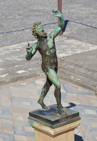 small statuette in the excavations of Pompeiiのeditorial素材